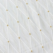 90" x 132" Jacquard Polyester Rectangular Tablecloth with Diamond Trellis and Gold Accents