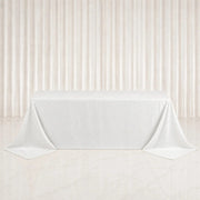 90" x 132" Jacquard Polyester Rectangular Tablecloth with Diamond Trellis and Gold Accents
