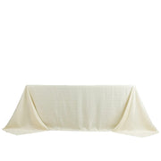 90" x 132" Jacquard Polyester Rectangular Tablecloth with Diamond Trellis and Gold Accents