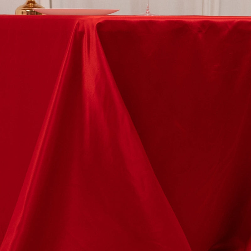 90" x 132" Lamour Satin Rectangular Tablecloth