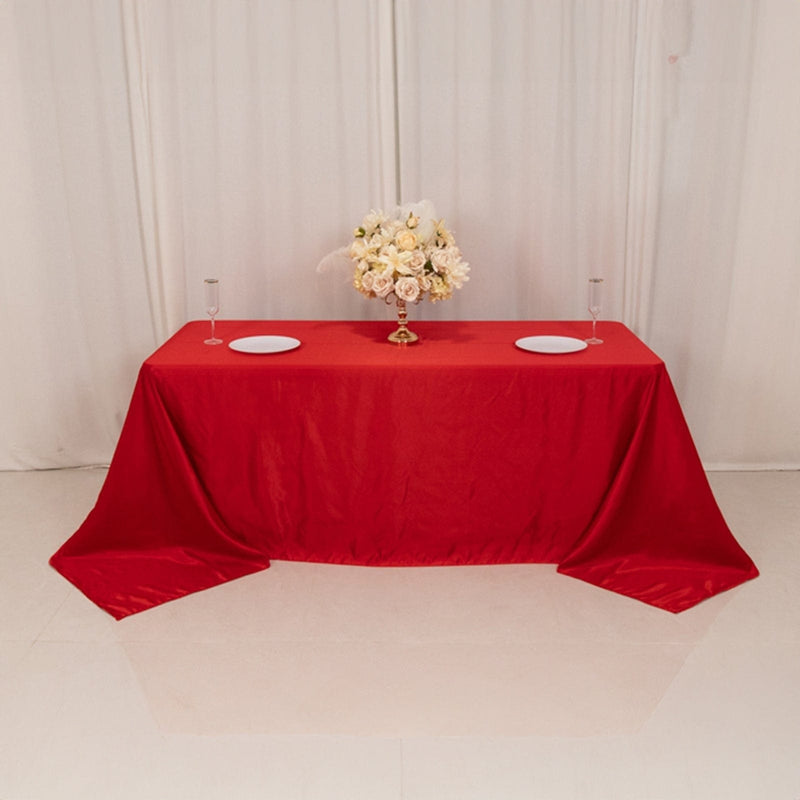 90" x 132" Lamour Satin Rectangular Tablecloth
