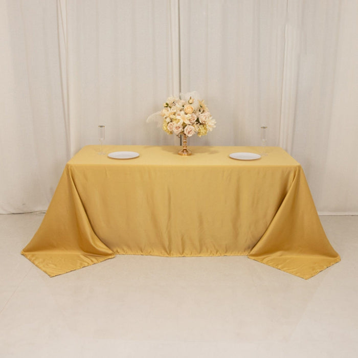 90" x 132" Lamour Satin Rectangular Tablecloth