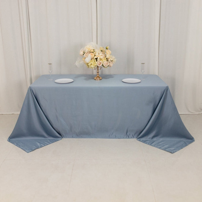 90" x 132" Lamour Satin Rectangular Tablecloth