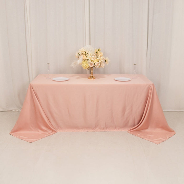 90" x 132" Lamour Satin Rectangular Tablecloth