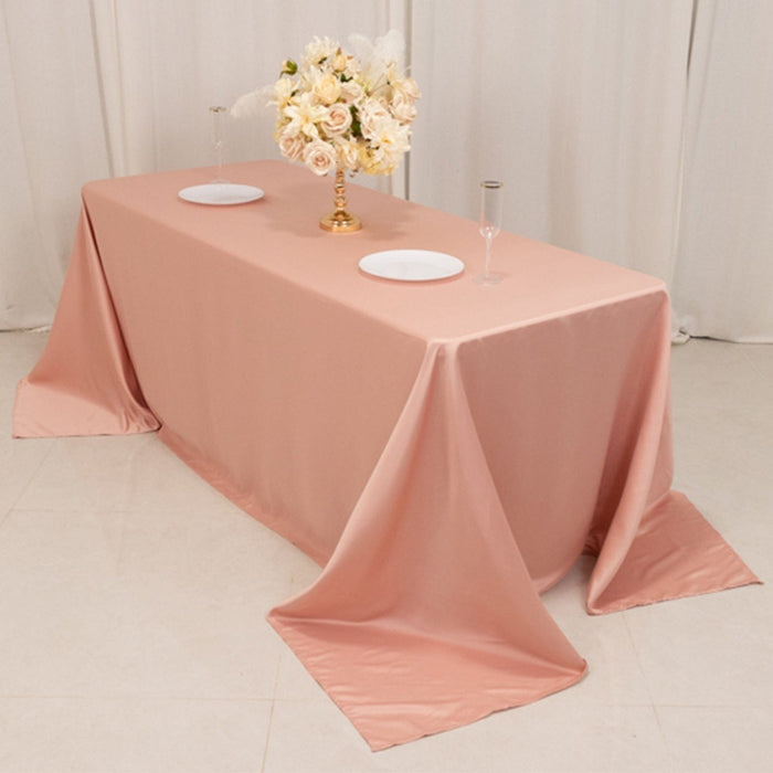 90" x 132" Lamour Satin Rectangular Tablecloth