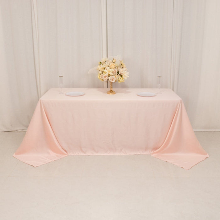 90" x 132" Lamour Satin Rectangular Tablecloth