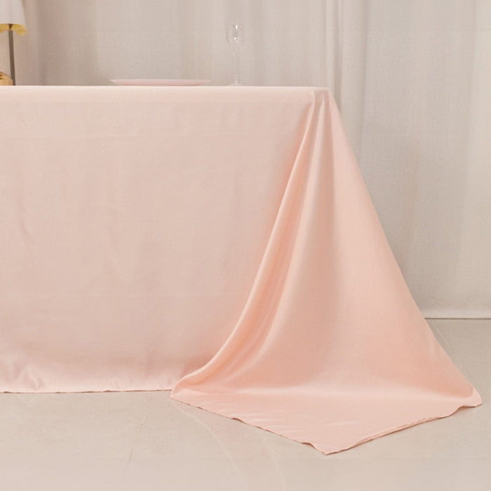 90" x 132" Lamour Satin Rectangular Tablecloth