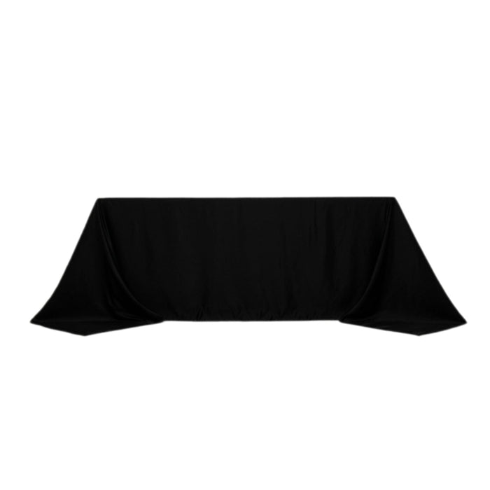 90" x 132" Lamour Satin Rectangular Tablecloth TAB_LAMR_90132_BLK