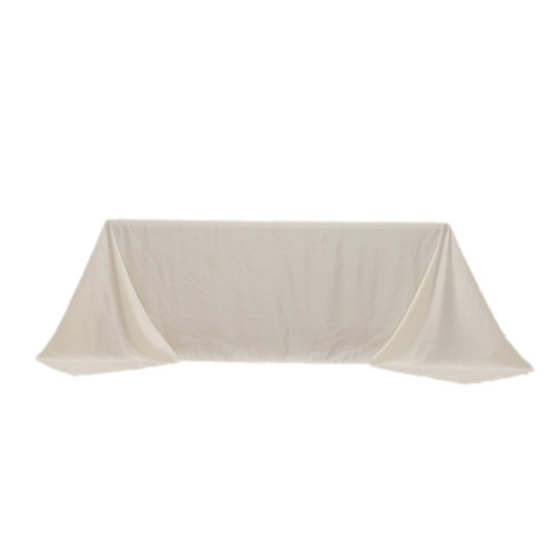 90" x 132" Lamour Satin Rectangular Tablecloth TAB_LAMR_90132_IVR