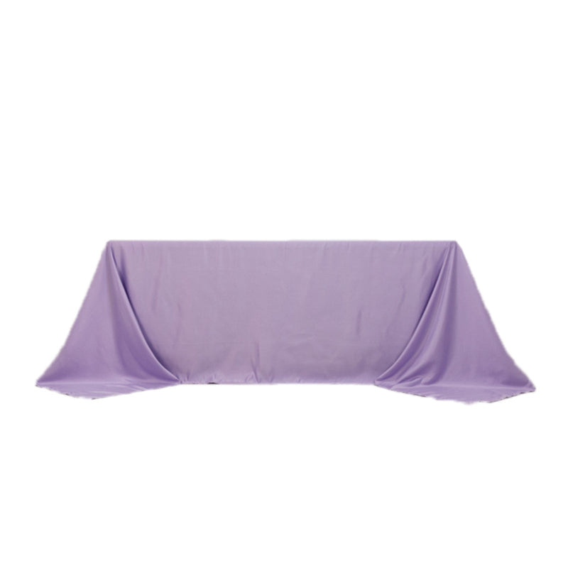 90" x 132" Lamour Satin Rectangular Tablecloth TAB_LAMR_90132_LAV