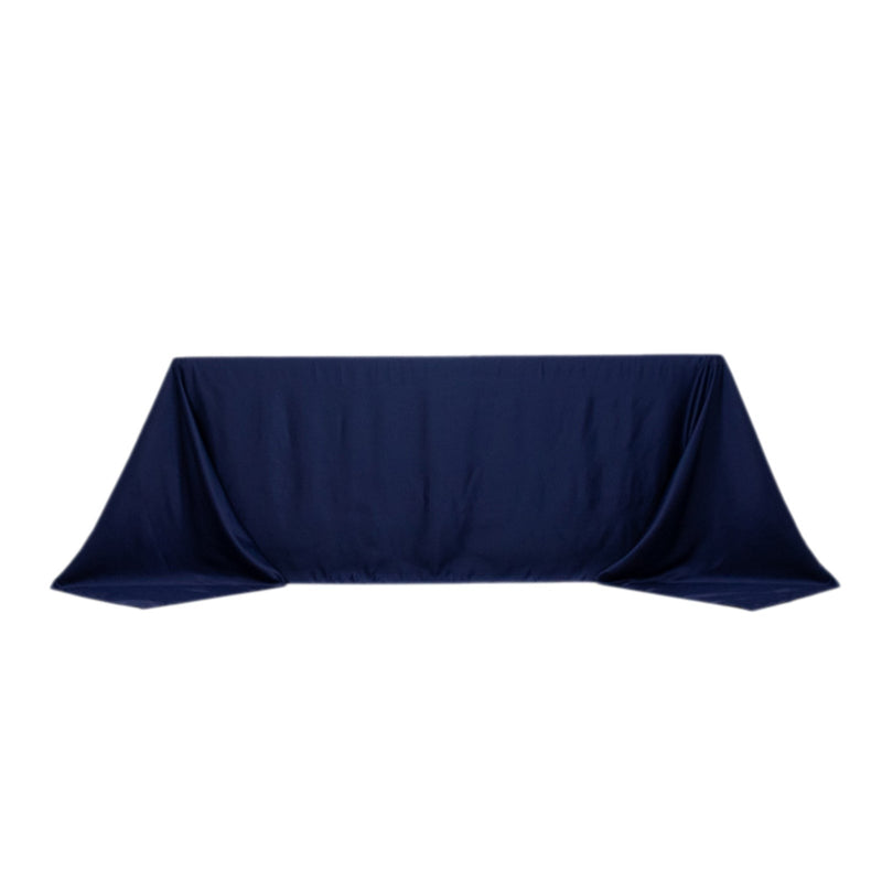 90" x 132" Lamour Satin Rectangular Tablecloth TAB_LAMR_90132_NAVY