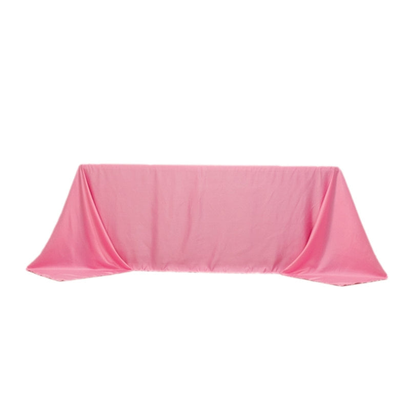 90" x 132" Lamour Satin Rectangular Tablecloth TAB_LAMR_90132_PINK