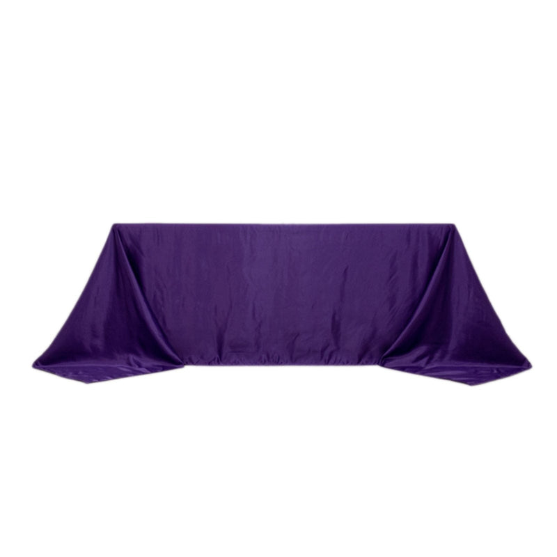 90" x 132" Lamour Satin Rectangular Tablecloth TAB_LAMR_90132_PURP
