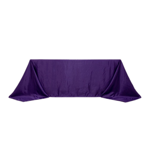 90" x 132" Lamour Satin Rectangular Tablecloth TAB_LAMR_90132_PURP