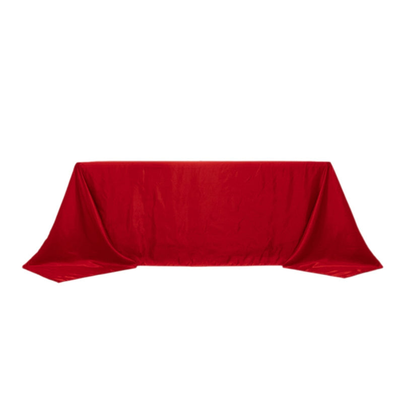 90" x 132" Lamour Satin Rectangular Tablecloth TAB_LAMR_90132_RED