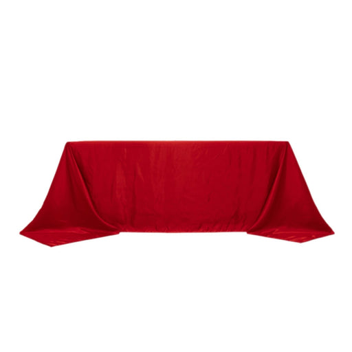 90" x 132" Lamour Satin Rectangular Tablecloth TAB_LAMR_90132_RED