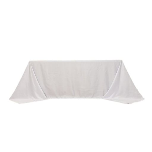 90" x 132" Lamour Satin Rectangular Tablecloth TAB_LAMR_90132_WHT