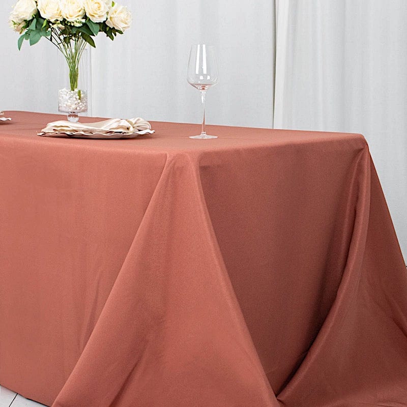 90" x 132" Premium Polyester Rectangular Tablecloth