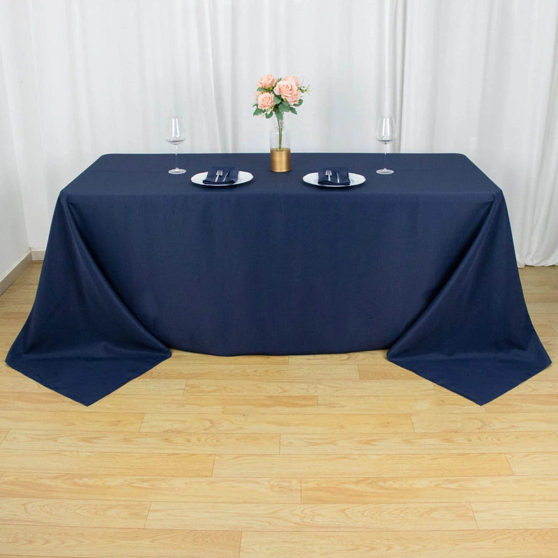 90" x 132" Premium Polyester Rectangular Tablecloth