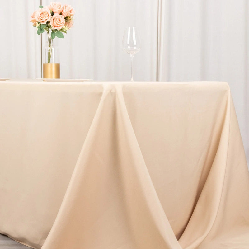 90" x 132" Premium Polyester Rectangular Tablecloth