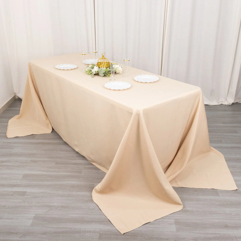 90" x 132" Premium Polyester Rectangular Tablecloth