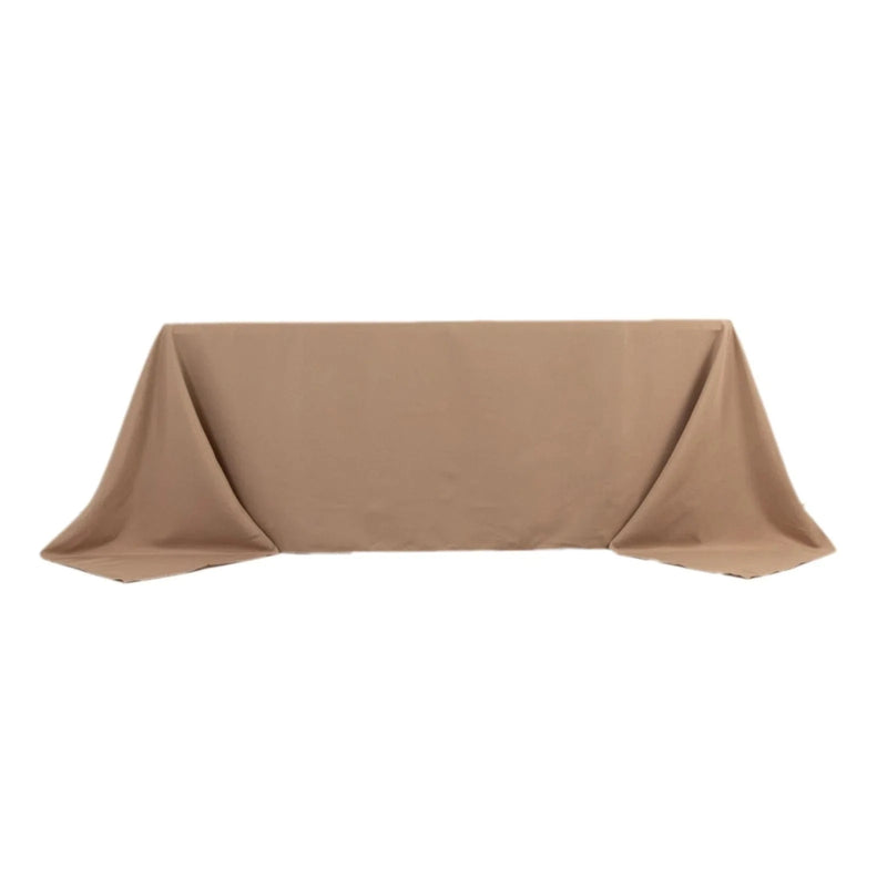 90" x 132" Premium Polyester Rectangular Tablecloth TAB_90132_NUDE_PRM