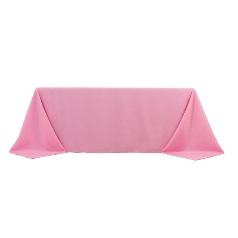 90" x 132" Premium Polyester Rectangular Tablecloth TAB_90132_PINK_PRM