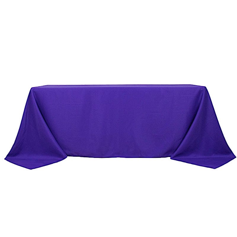 90" x 132" Premium Polyester Rectangular Tablecloth TAB_90132_PURP_PRM
