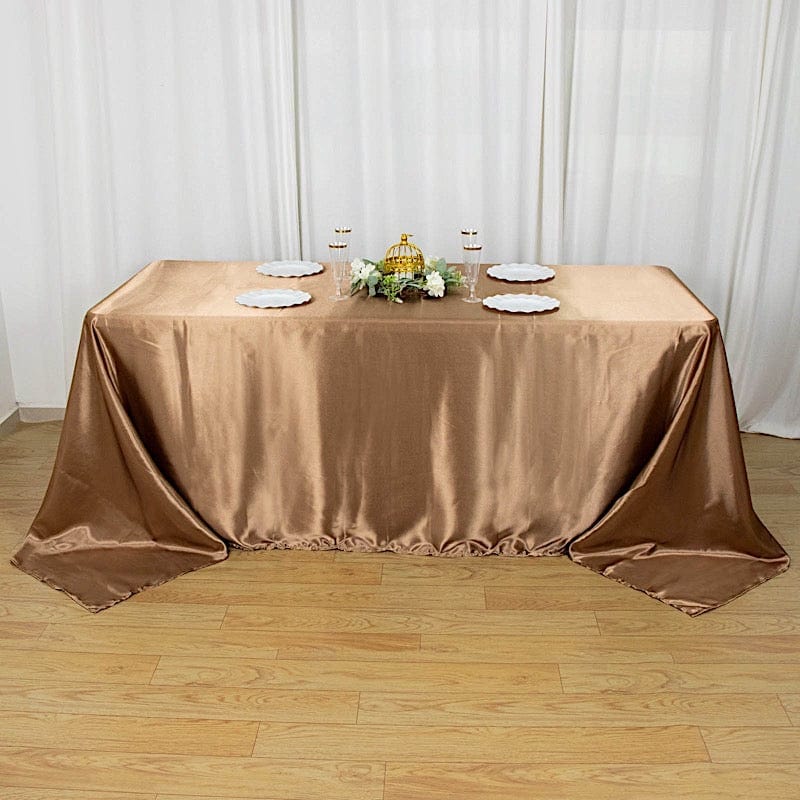 90" x 132" Satin Rectangular Tablecloth