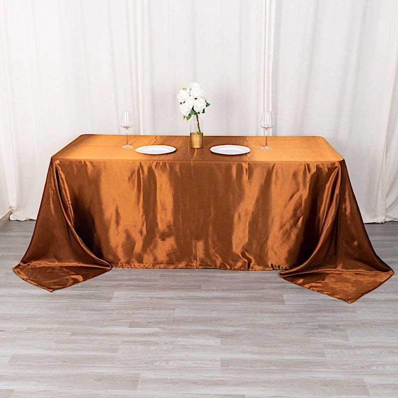 90" x 132" Satin Rectangular Tablecloth