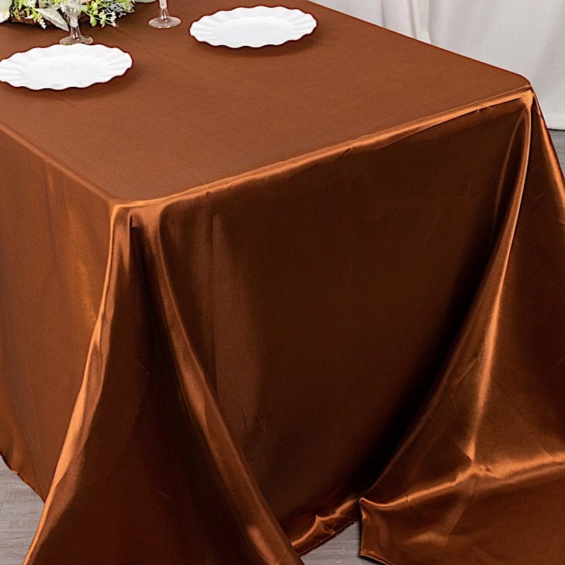 90" x 132" Satin Rectangular Tablecloth
