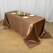 90" x 132" Satin Rectangular Tablecloth TAB_STN_90132_TAUP