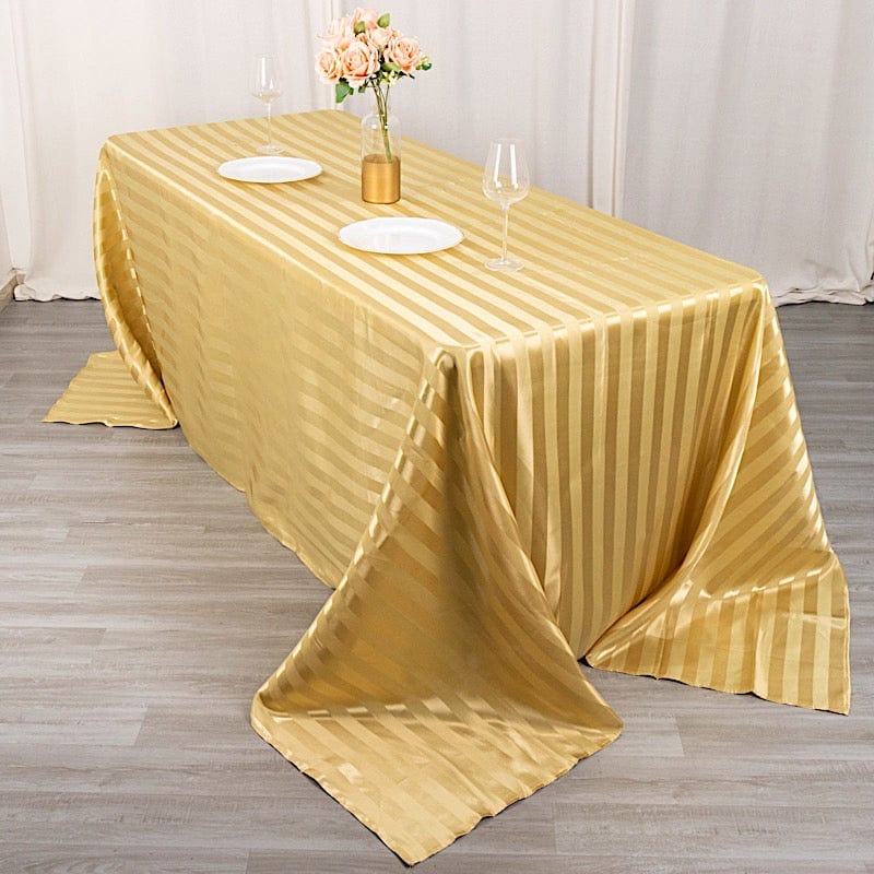 90" x 132" Satin Stripe Seamless Rectangular Tablecloth