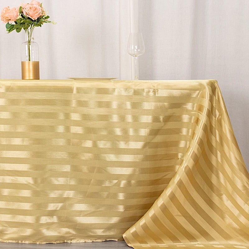 90" x 132" Satin Stripe Seamless Rectangular Tablecloth