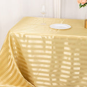 90" x 132" Satin Stripe Seamless Rectangular Tablecloth