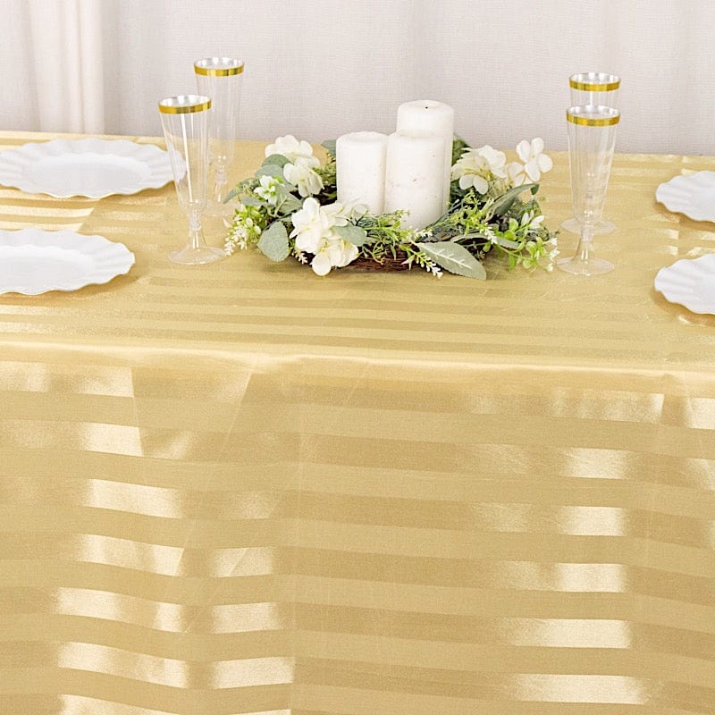 90" x 132" Satin Stripe Seamless Rectangular Tablecloth