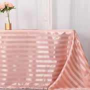 90" x 132" Satin Stripe Seamless Rectangular Tablecloth