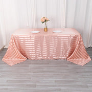 90" x 132" Satin Stripe Seamless Rectangular Tablecloth