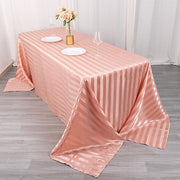 90" x 132" Satin Stripe Seamless Rectangular Tablecloth