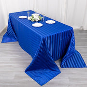 90" x 132" Satin Stripe Seamless Rectangular Tablecloth