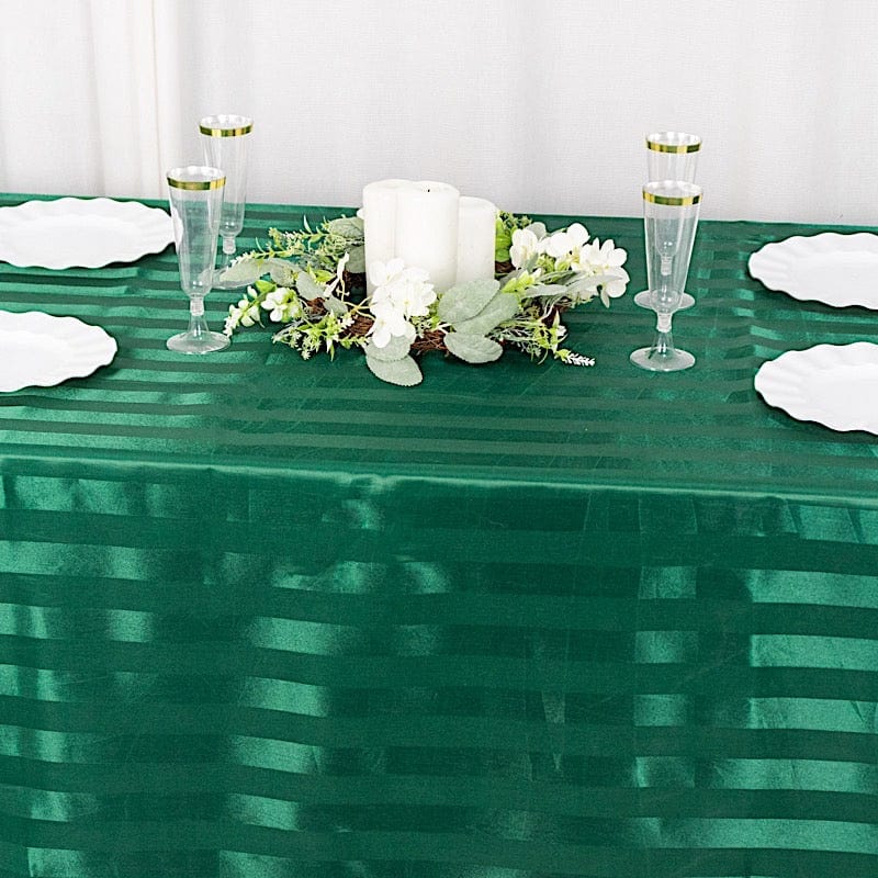 90" x 132" Satin Stripe Seamless Rectangular Tablecloth