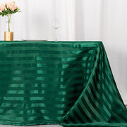 90" x 132" Satin Stripe Seamless Rectangular Tablecloth