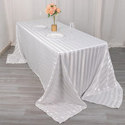 90" x 132" Satin Stripe Seamless Rectangular Tablecloth
