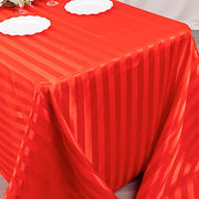 90" x 132" Satin Stripe Seamless Rectangular Tablecloth