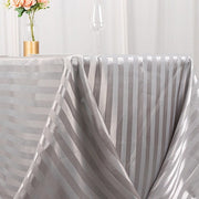 90" x 132" Satin Stripe Seamless Rectangular Tablecloth