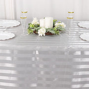 90" x 132" Satin Stripe Seamless Rectangular Tablecloth