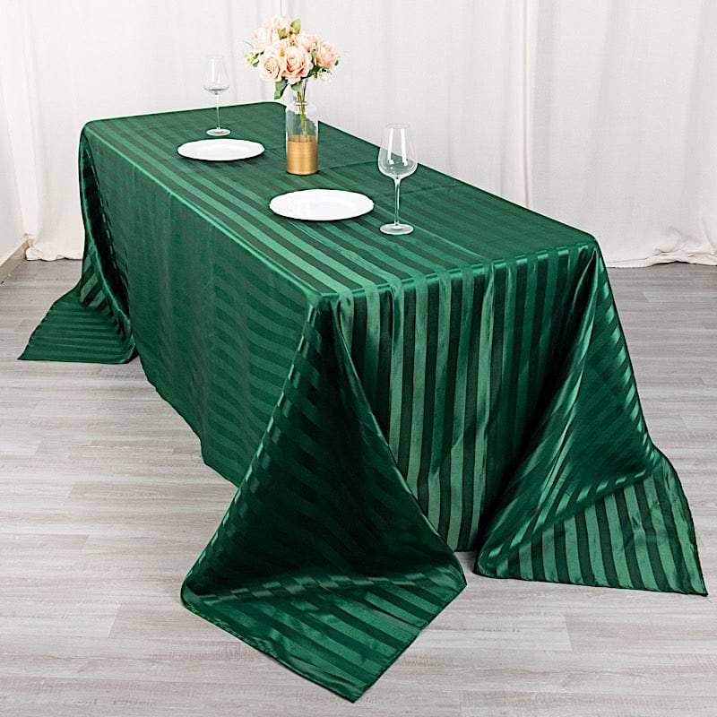 90" x 132" Satin Stripe Seamless Rectangular Tablecloth