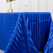 90" x 132" Satin Stripe Seamless Rectangular Tablecloth