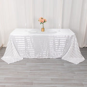 90" x 132" Satin Stripe Seamless Rectangular Tablecloth