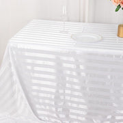 90" x 132" Satin Stripe Seamless Rectangular Tablecloth